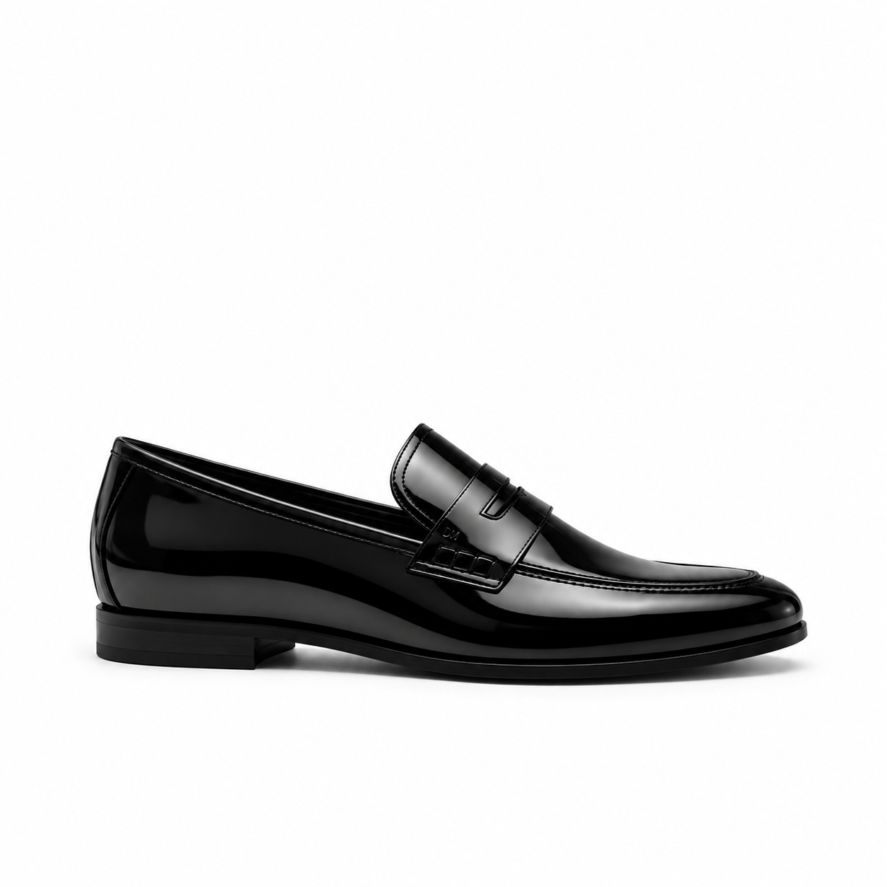 Full Grain Patent Leather Moccasin Shoes 901BK